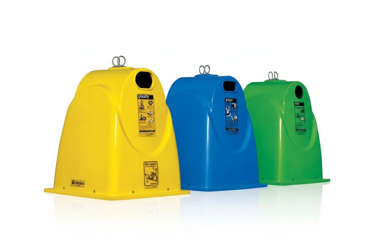 Контейнери для роздільного збору сміття зі склопластику